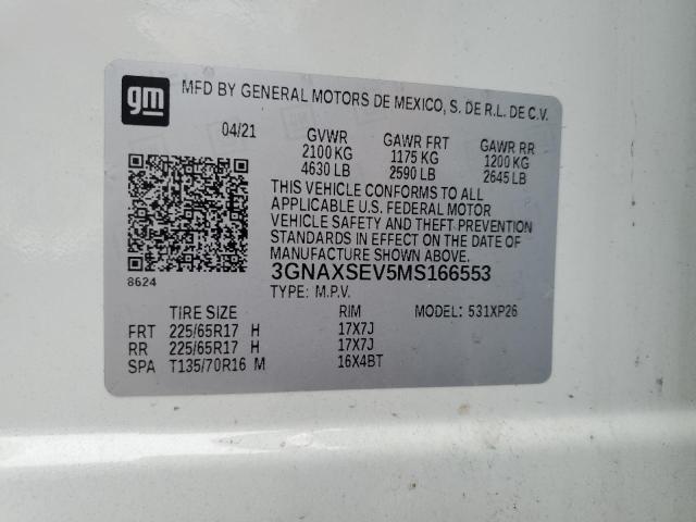 2021 CHEVROLET EQUINOX LS - 3GNAXSEV5MS166553