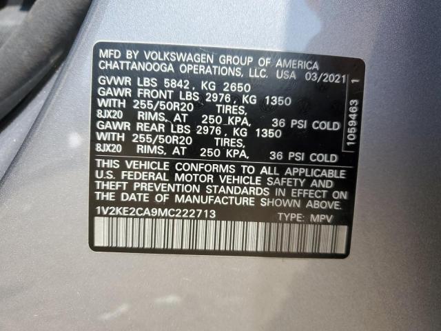 2021 VOLKSWAGEN ATLAS CROS - 1V2KE2CA9MC222713