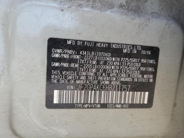 2017 SUBARU CROSSTREK - JF2GPAKC6H8211757