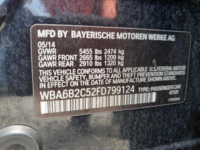 2015 BMW 650 I GRAN - WBA6B2C52FD799124
