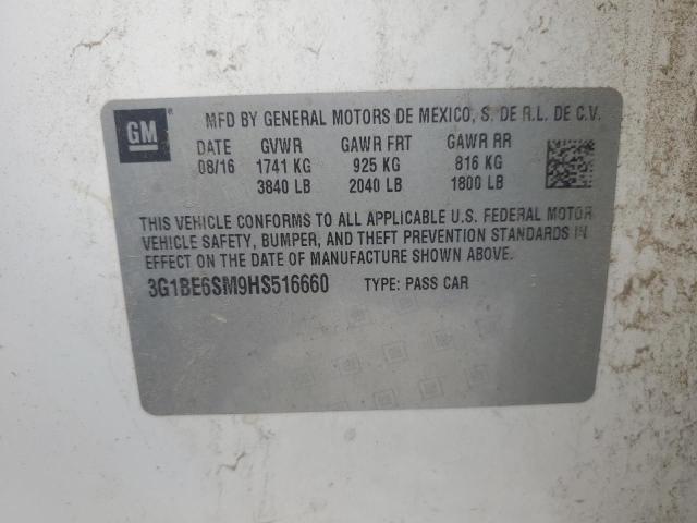 2017 CHEVROLET CRUZE LT 3G1BE6SM9HS516660