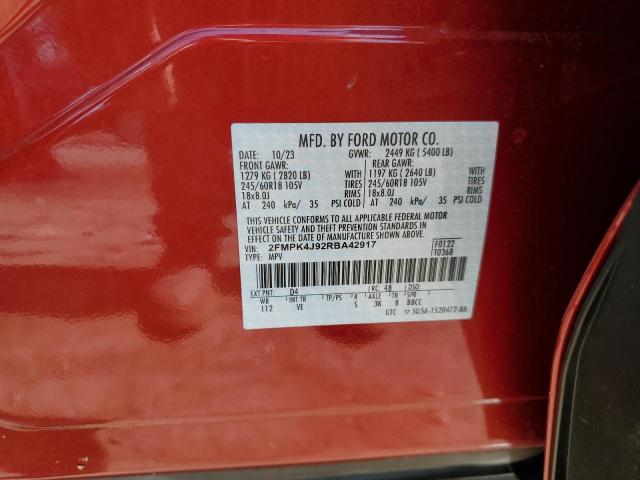 2024 FORD EDGE SEL 2FMPK4J92RBA42917