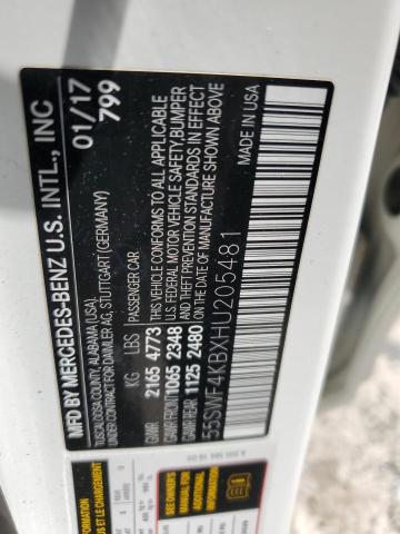 2017 MERCEDES-BENZ C 300 4MAT 55SWF4KBXHU205481