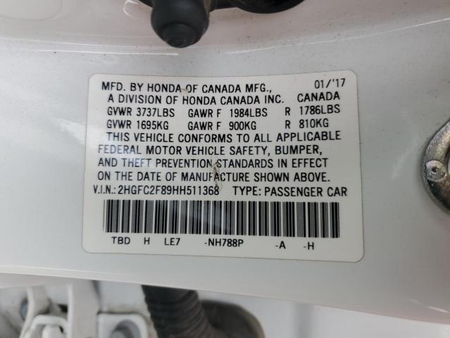 2017 HONDA CIVIC EX - 2HGFC2F89HH511368