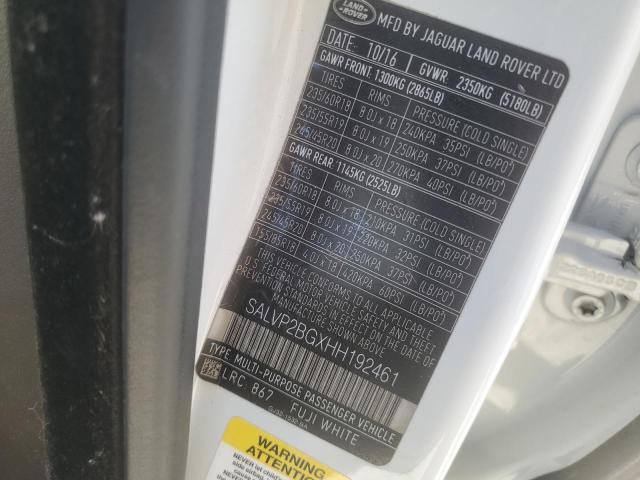 2017 LAND ROVER RANGE ROVER EVOQUE SE SALVP2BGXHH192461