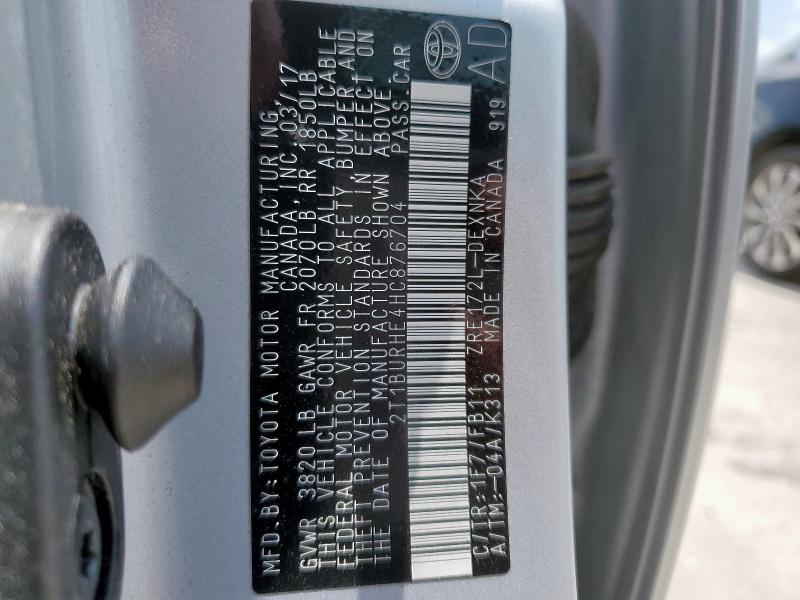 2017 TOYOTA COROLLA L - 2T1BURHE4HC876704