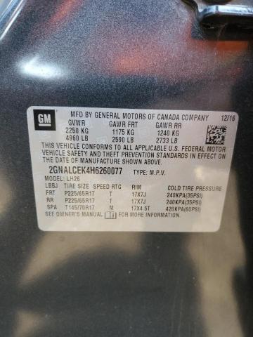 2017 CHEVROLET EQUINOX LT 2GNALCEK4H6260077