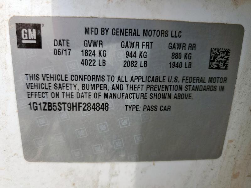 2017 CHEVROLET MALIBU LS 1G1ZB5ST9HF284848
