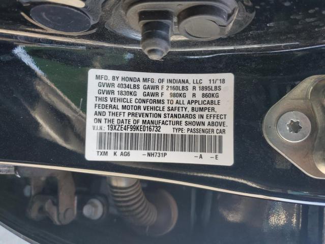 2019 HONDA INSIGHT TOURING 19XZE4F99KE016732
