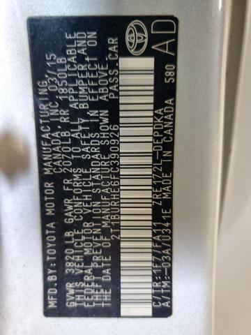 2015 TOYOTA COROLLA L 2T1BURHE6FC390926