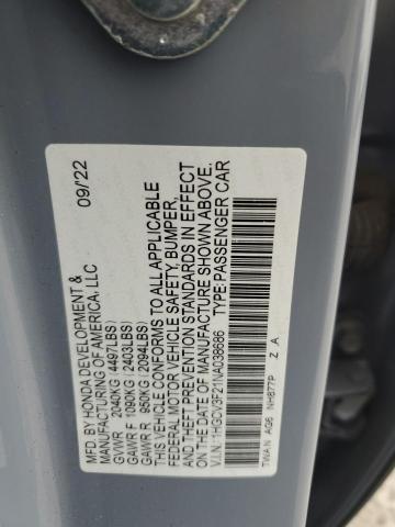 2022 HONDA ACCORD HYB 1HGCV3F21NA038686