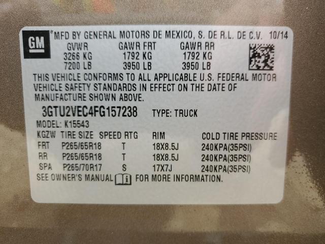 2015 GMC SIERRA K15 3GTU2VEC4FG157238
