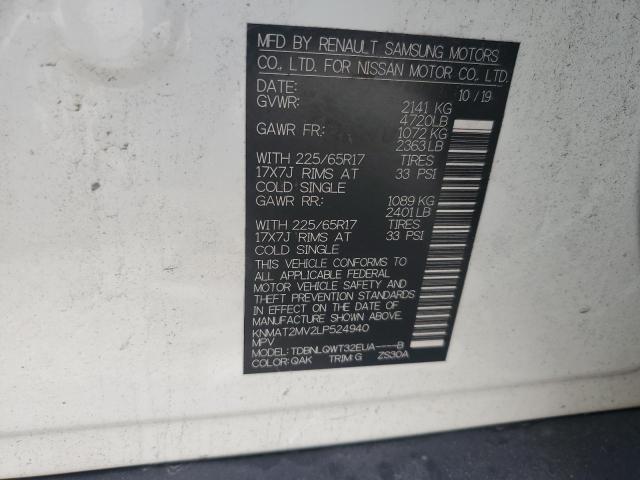 2020 NISSAN ROGUE S - KNMAT2MV2LP524940