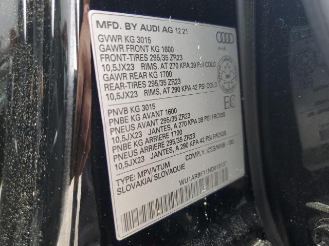 2022 AUDI RS Q8 WU1ARBF11ND013137