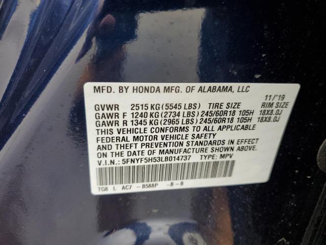 2020 HONDA PILOT EXL - 5FNYF5H53LB014737