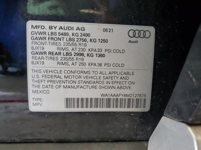2021 AUDI Q5 PREMIUM WA1AAAFY4M2127875
