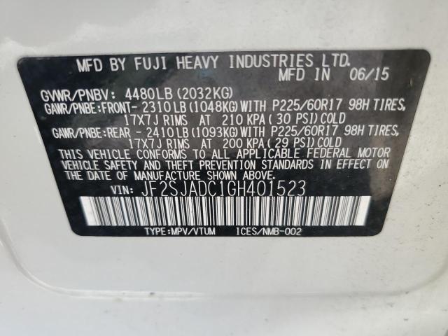 2016 SUBARU FORESTER 2 JF2SJADC1GH401523