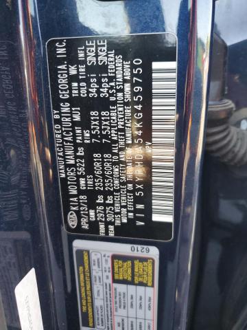 2019 KIA SORENTO EX 5XYPHDA54KG459750