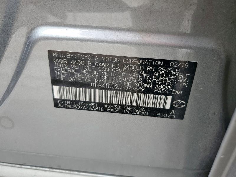 2018 LEXUS IS 300 - JTHBA1D22J5072649