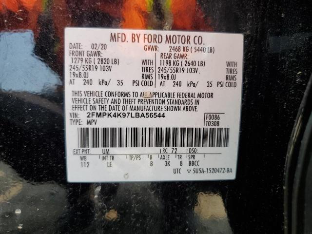 2020 FORD EDGE TITAN 2FMPK4K97LBA56544