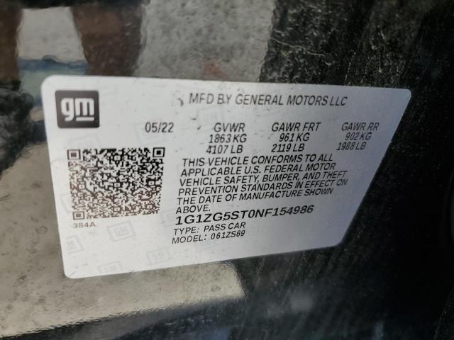 2022 CHEVROLET MALIBU RS 1G1ZG5ST0NF154986