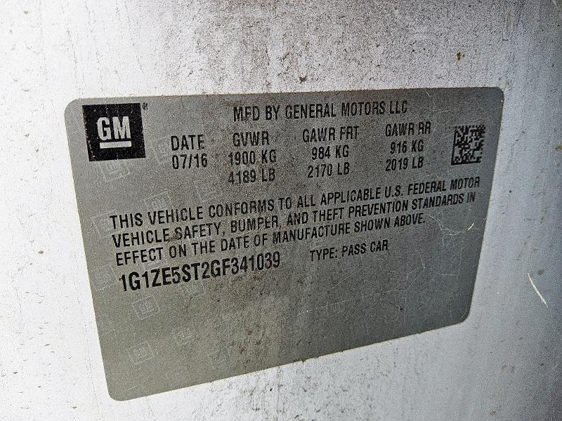 2016 CHEVROLET MALIBU LT 1G1ZE5ST2GF341039
