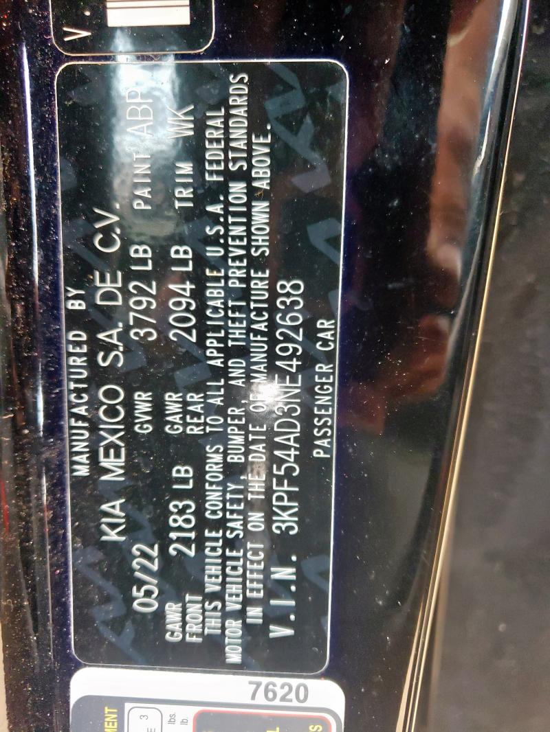 2022 KIA FORTE GT L - 3KPF54AD3NE492638