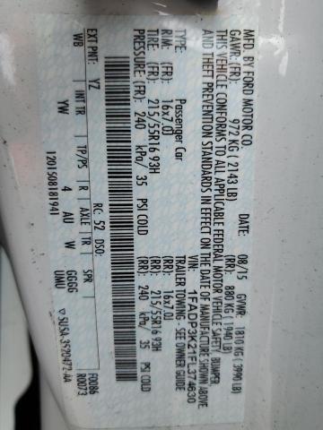 2015 FORD FOCUS SE - 1FADP3K21FL374630