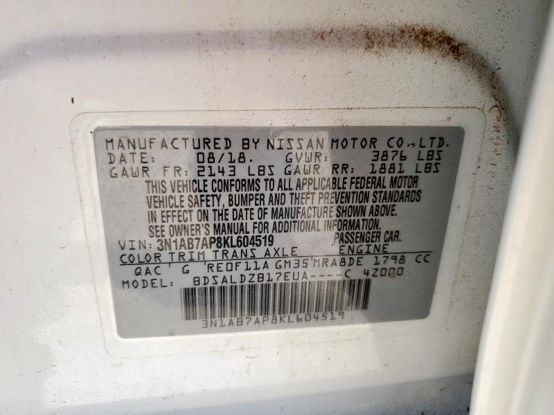 2019 NISSAN SENTRA S - 3N1AB7AP8KL604519