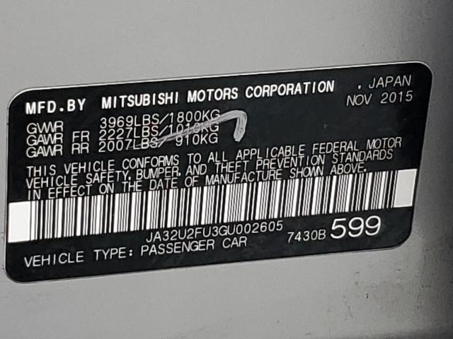 2016 MITSUBISHI LANCER ES JA32U2FU3GU002605