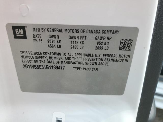 2016 CHEVROLET IMPALA LIM 2G1WB5E31G1189477