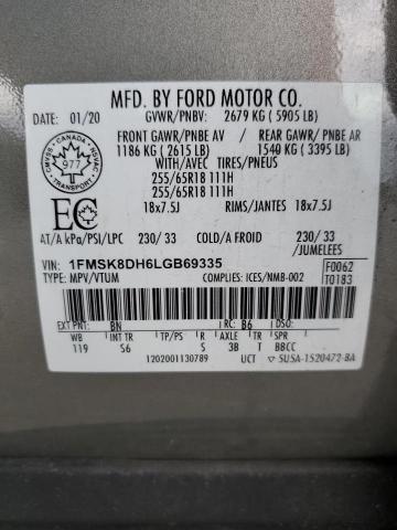2020 FORD EXPLORER X 1FMSK8DH6LGB69335
