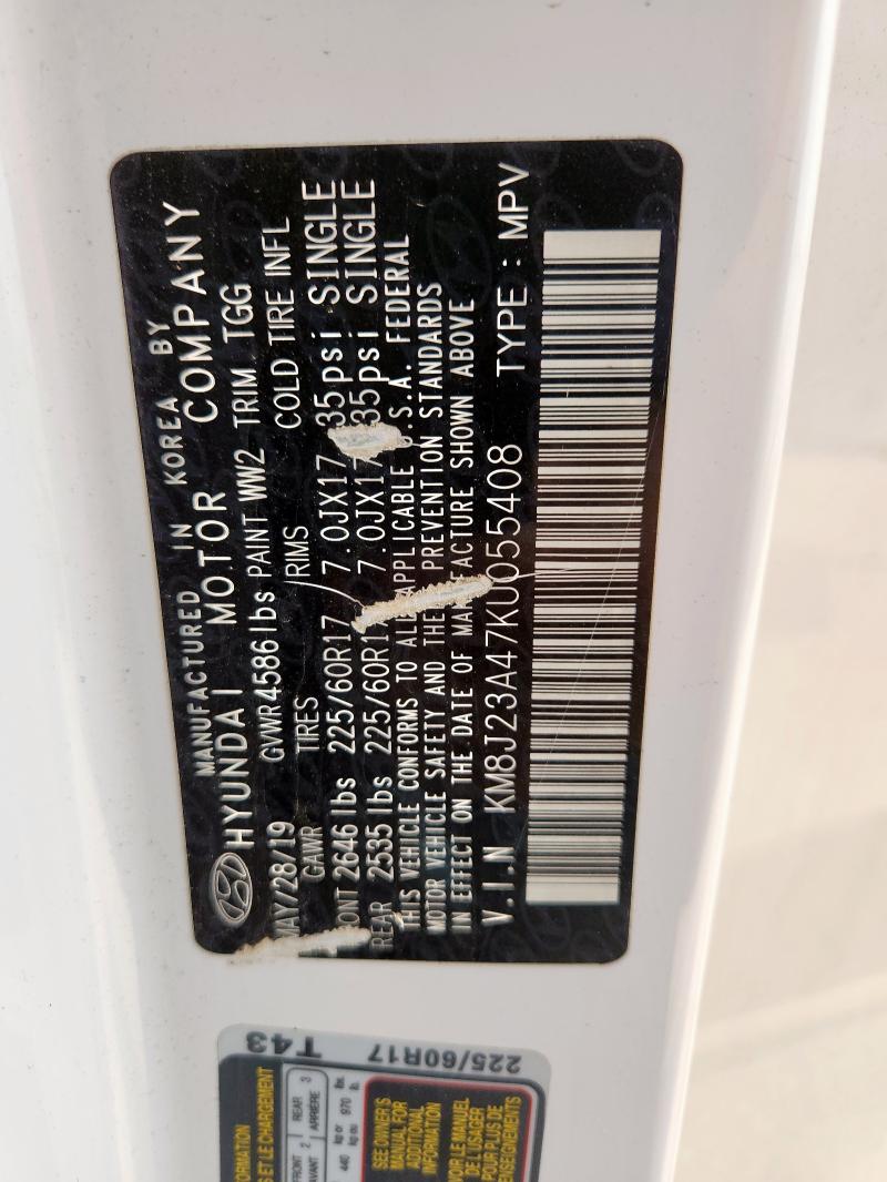 2019 HYUNDAI TUCSON SE KM8J23A47KU055408