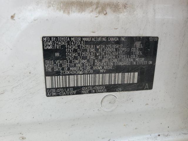 2t3dk4dv3aw018739 - 2010 Toyota rav4 limited - #60938645