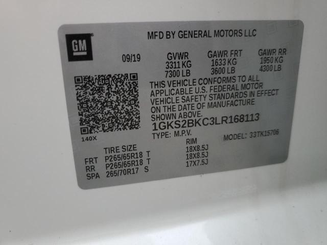 2020 GMC YUKON SLT 1GKS2BKC3LR168113