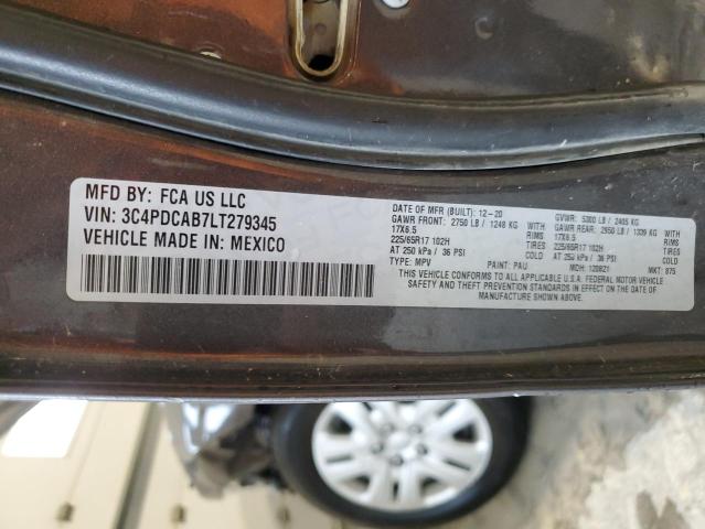 2020 DODGE JOURNEY SE - 3C4PDCAB7LT279345