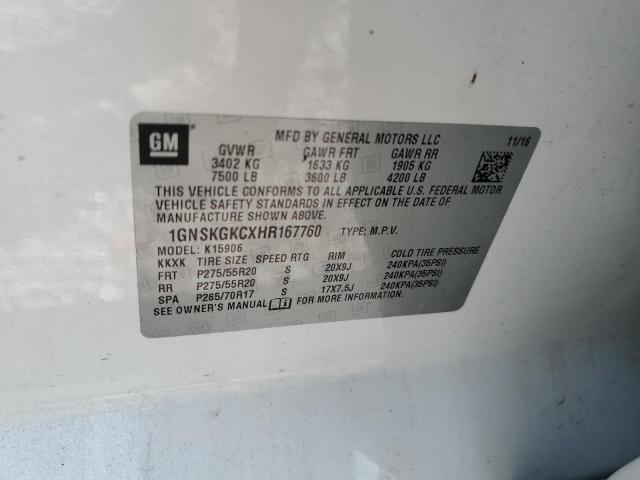 2017 CHEVROLET SUBURBAN K - 1GNSKGKCXHR167760