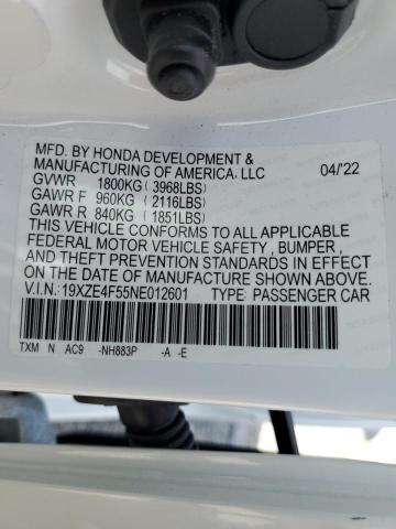 2022 HONDA INSIGHT EX 19XZE4F55NE012601