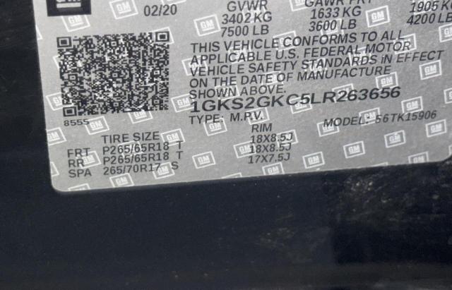 2020 GMC YUKON XL K 1GKS2GKC5LR263656