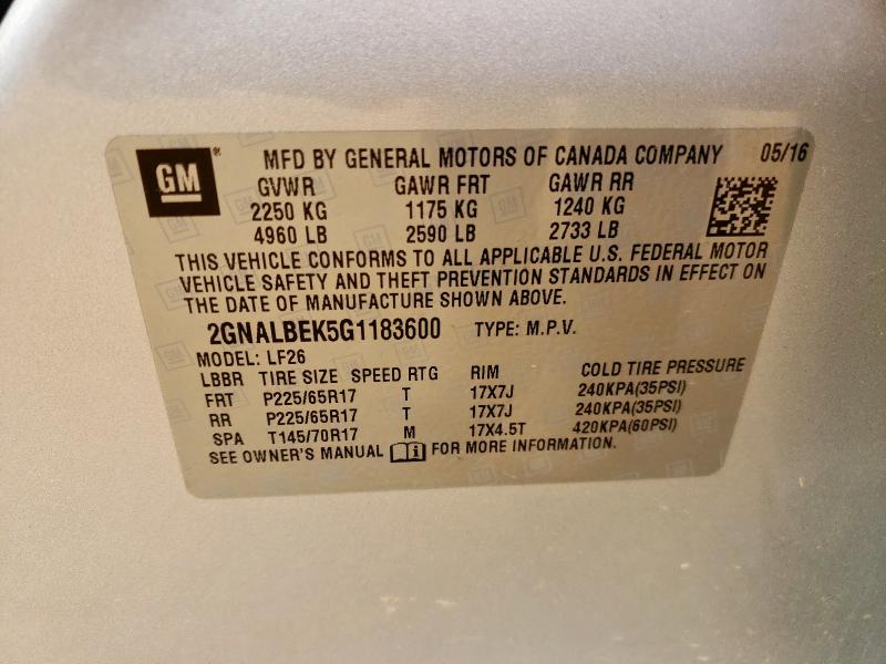 2016 CHEVROLET EQUINOX LS - 2GNALBEK5G1183600