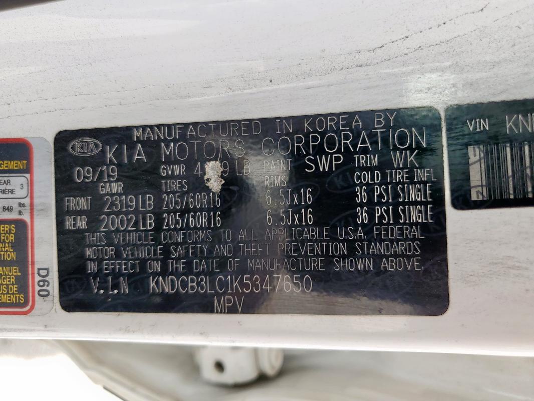 2019 KIA NIRO FE KNDCB3LC1K5347650