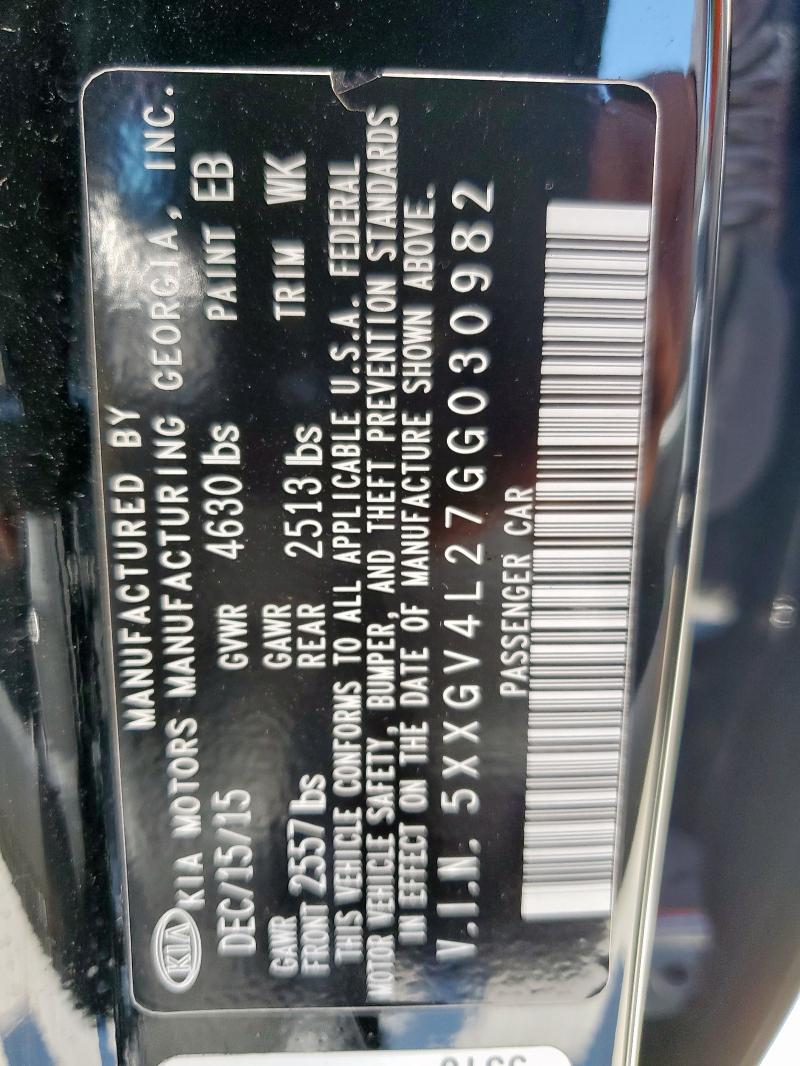 2016 KIA OPTIMA SXL 5XXGV4L27GG030982