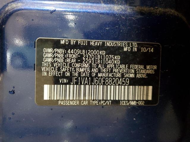 2015 SUBARU WRX LIMITE JF1VA1J60F8820459