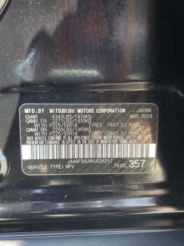 2019 MITSUBISHI OUTLANDER - JA4AP3AUXKU026257