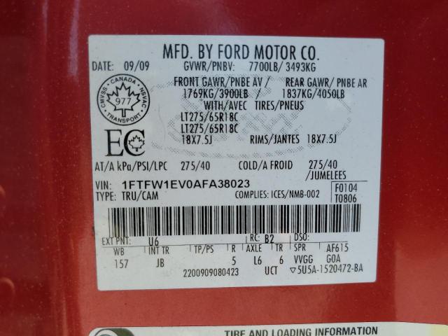 2010 FORD F150 SUPER - 1FTFW1EV0AFA38023