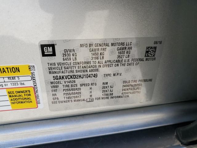 2017 BUICK ENCLAVE 5GAKVCKD2HJ104749