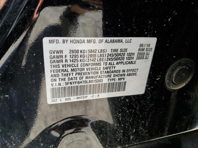 2020 HONDA PILOT BLAC 5FNYF6H70LB015383