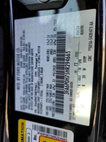 2017 FORD FUSION SE - 3FA6P0H75HR294665