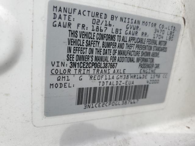 2016 NISSAN VERSA NOTE - 3N1CE2CP0GL387667