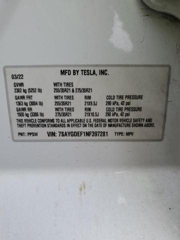 2022 TESLA MODEL Y - 7SAYGDEF1NF397281